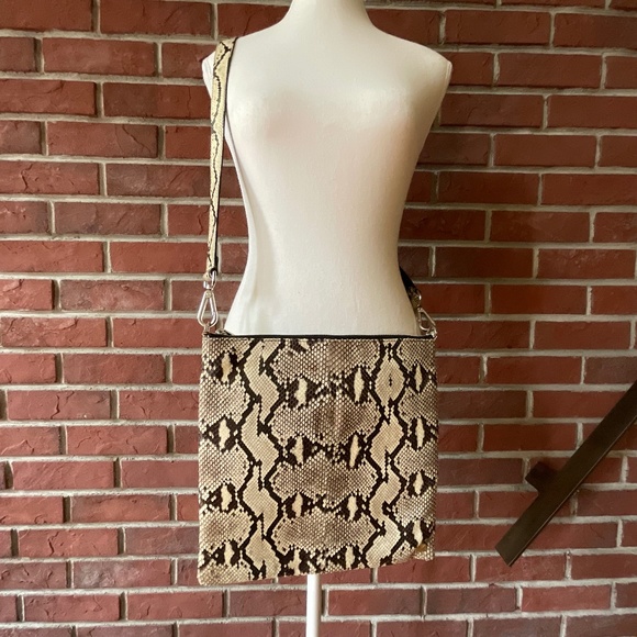 Elisabeth Weinstock Tokyo Cross-Body Bag Natural Taupe Snakeskin - Picture 1 of 16